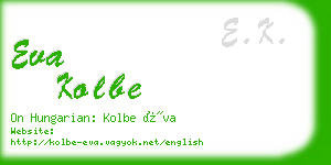 eva kolbe business card